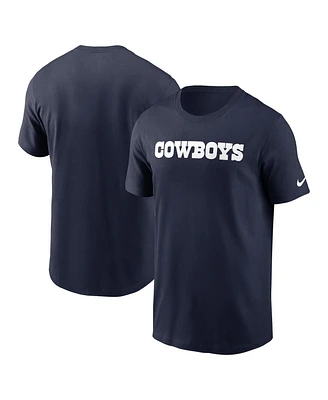 Nike Men's Navy Dallas Cowboys Primetime Wordmark Essential T-Shirt