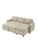 Simplie Fun Swapping Sectional Sofa Bed with Chaise Lounge & Sleeper