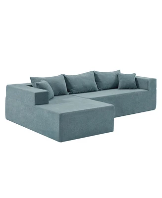 Simplie Fun Modern Modular Sofa Set with Faux Lamb Wool Upholstery