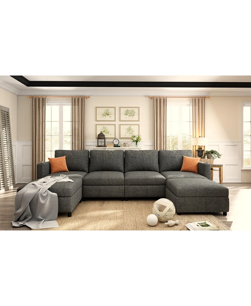 Streamdale Furniture Spacious and Versatile Sectional Sofa with Storage and Ottoman Options