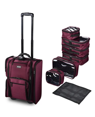 Byootique Beet Red Rolling Makeup Train Case Soft Sided Cosmetic Travel