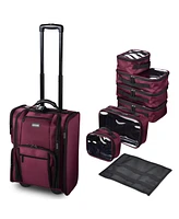 Byootique Beet Red Rolling Makeup Train Case Soft Sided Cosmetic Travel