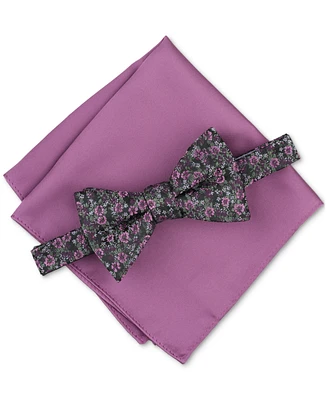 Bar Iii Men's Dennett Floral Bow Tie & Pocket Square Set, Created for Macy's