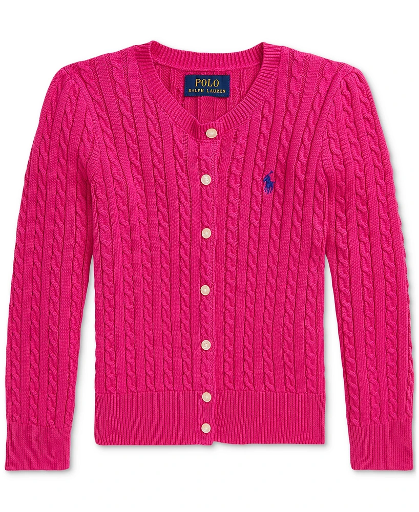 Polo Ralph Lauren Toddler And Little Girls Mini-Cable Cotton Cardigan