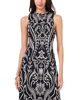 Vince Camuto Women's High-Neck Mesh-Overlay Dress