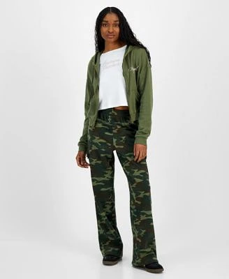 Tai Apparel Juniors Zippered Hoodie Graphic Top Camouflage Pants