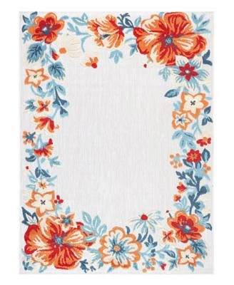 Town Country Living Hibiscus Bloom Border Modern Floral Rug Collection