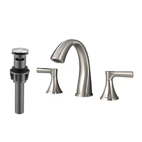 Simplie Fun Widespread Bathroom Sink Faucets Two Handle 3 Hole Vanity Bath Faucet With Drain Assembly