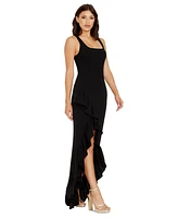 Dress the Population Women's Charlene Ruffled High-Low Gown