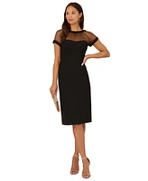 Adrianna Papell Women's Illusion-Neck Sheath Dress