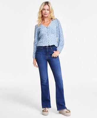 Levis Womens Dolores Long Sleeve Blouse 726 High Rise Slim Fit Flare Jeans