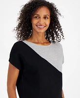 T Tahari Women's Colorblocked Cap-Sleeve Sweater