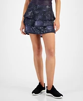 Id Ideology Women's Midnight Foil Flounce Skort, Created for Macy's