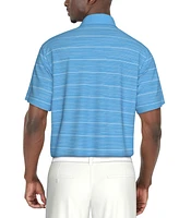 Pga Tour Men's Broken Stripe Jacquard Short0Sleeve Golf Polo Shirt