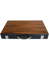 We Games Black Zebra Wood Backgammon Set -15 in.