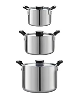 Tramontina TriPly Clad Stainless Steel 6 Pc Cookware Set