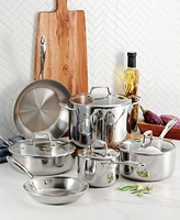 Tramontina TriPly Clad Stainless Steel Glass Lid 10 Pc Cookware Set