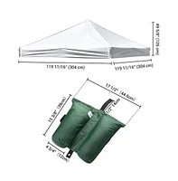 InstaHibit 10x10 Ft Pop up Canopy Top with 4 Sand Weight Bags Outdoor Camping