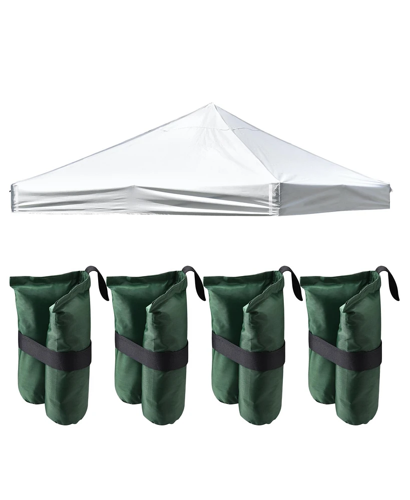 InstaHibit 10x10 Ft Pop up Canopy Top with 4 Sand Weight Bags Outdoor Camping