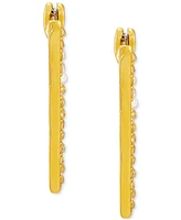 Guess 14k Gold Ion-Plated Pave Triangle Hoop Earrings