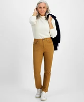 Style & Co Petite High Rise Natural Straight-Leg Jeans