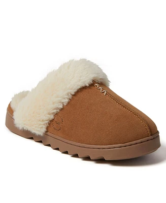 Dearfoams Helena Genuine Suede Scuff with Prayer Seam
