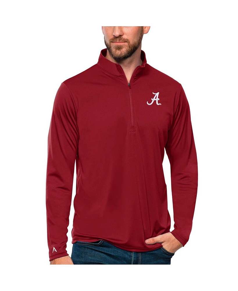 Antigua Men's Crimson Alabama Tide Tribute Quarter-Zip Top