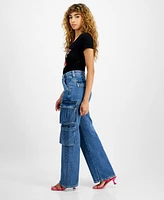 Guess Women's Kori High-Rise Cargo Denim Jeans