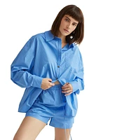 Crescent Women's Kaia Cotton Oversized Shirt Two-piece Set