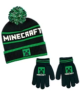 Minecraft Big Boys Hat and Gloves Set 2 Pc