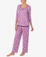 Ellen Tracy Women's 3/4-Sleeve Pajama Pants Set