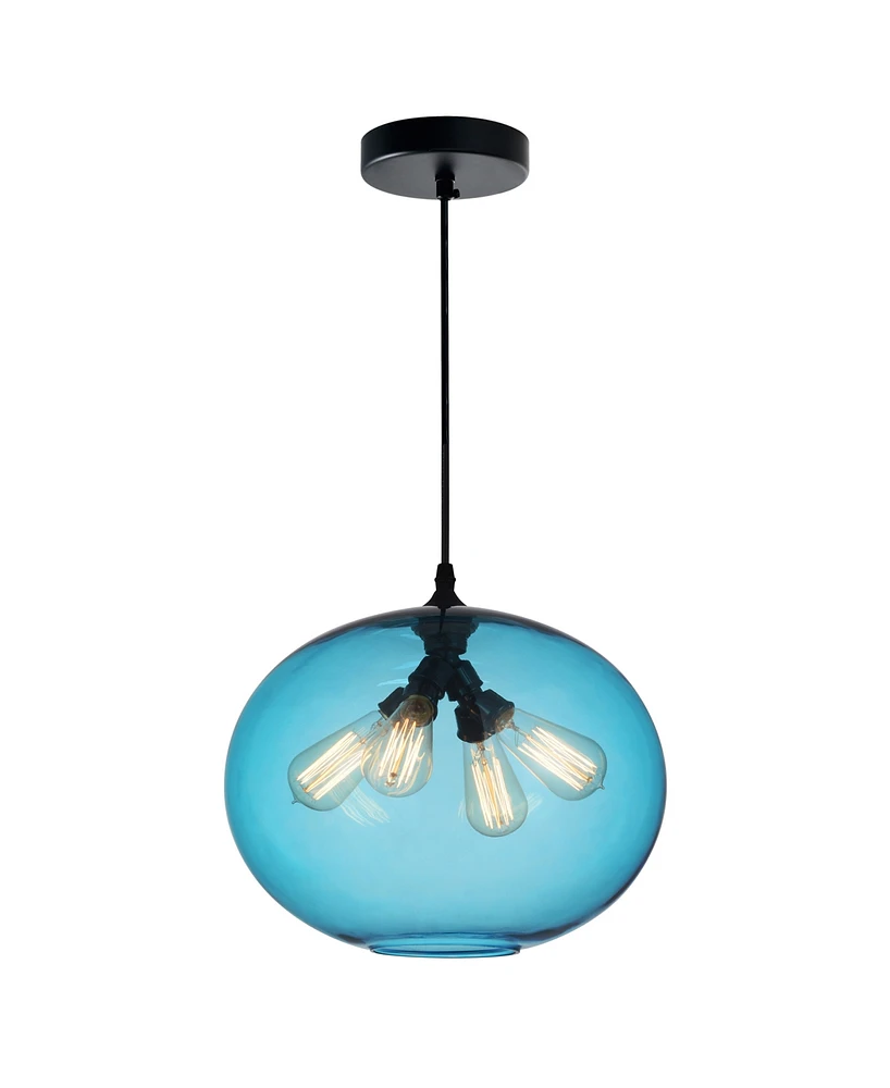 Cwi Lighting Glass 4 Light Down Pendant