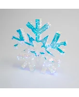 Gerson International 18.3 Inch Lighted Hanging Holographic Snowflake