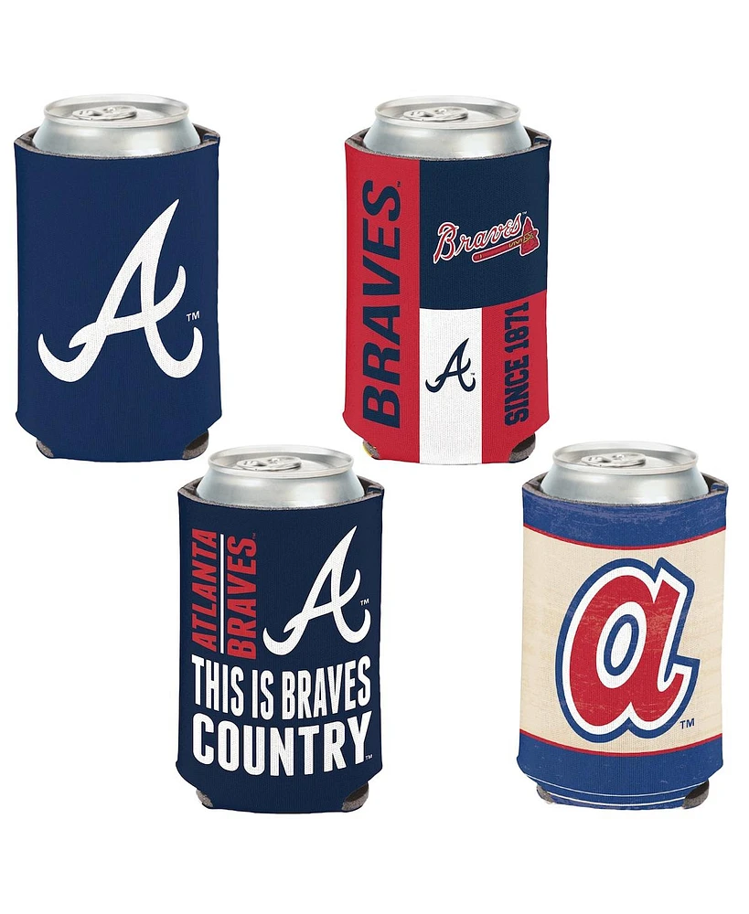 WinCraft Atlanta Braves 4-Pack 12oz. Can Cooler Set