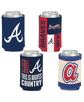 WinCraft Atlanta Braves 4-Pack 12oz. Can Cooler Set