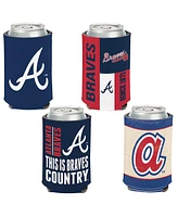 WinCraft Atlanta Braves 4-Pack 12oz. Can Cooler Set