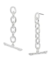 Robert Lee Morris Soho Silver Chain Toggle Bar Drop Earrings