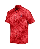 Tommy Bahama Men's Red Los Angeles Angels Coast Luminescent Fronds IslandZone Button-Up Camp Shirt