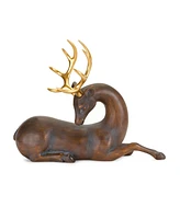 Slickblue Set of 2 Resin Deer Figurines - Elegant Home Decor Accent for Christmas and Beyond