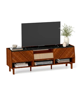 Simplie Fun Mid-Century Modern Tv Stand Timeless Charm, Practical Storage, Versatile Style