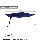 Mondawe 10 ft. Square Cantilever Outdoor Market Umbrella with 360-Degree Swivel Footrest