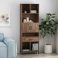 Streamdale Furniture Contemporary Cube Unit Bookcase with Faux Wood and Iron Legs