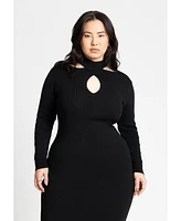 Eloquii Plus Keyhole Midi Sweater Dress