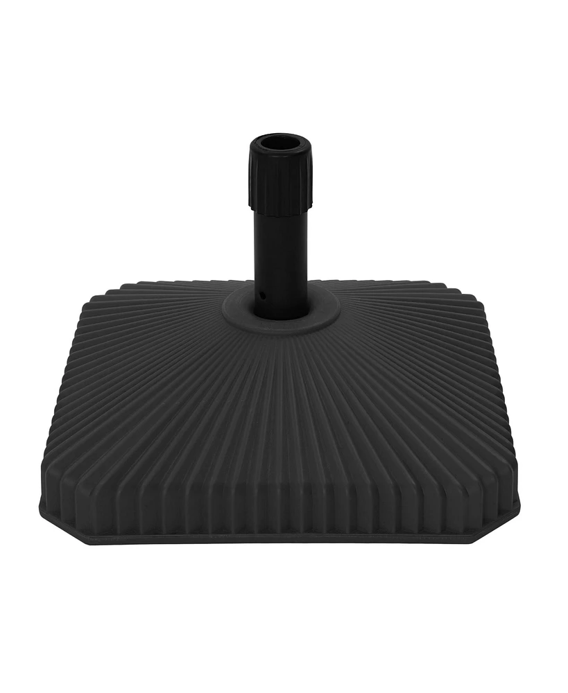 Mondawe 6 lbs. Heavy-Duty Square Outdoor Patio Umbrella Base in Black Can Be Filled with Water and Sand