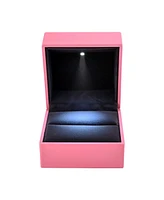 Led Ring Box Jewelry Wedding Engagement Proposal Lighting Ear Ring Storage Case
