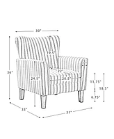 Hulala Home Upholstered Warren Armchair with Solid Wood Legs