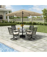 Mondawe 8 ft. x 10 Skirted Canopy Outdoor Patio Square Market Umbrella With Base Stand Included