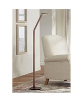 Possini Euro Design Magnum Modern Minimalist Style Task Floor Lamp Led Bright Lighting Adjustable 61" Tall French Bronze Dimmer Switch for Living Room