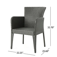 Simplie Fun Durable Water-Resistant Wicker Dining Chairs for Outdoor and Indoor Use