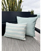 Anaya Home Bay View Aqua 20x20 Indoor Outdoor Pillow Aqua Blue